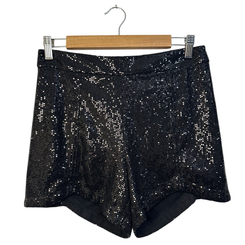Zara Black Sequin High Waist Shorts